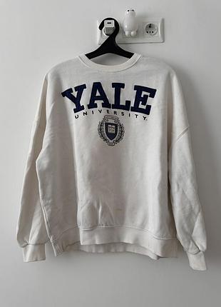 Білий теплий світшот з принтом