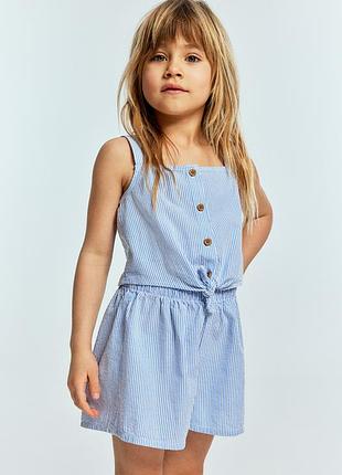 2-3/3-4/4-5/5-6 лет h&amp;m новый фирменный летний костюм комплект из топа и шорт полоска девочке