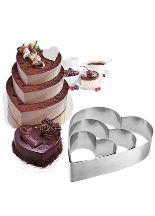 Набір металевих форм кілець для десертів, тістечок, випічки тортів 20х19 см | 87047
