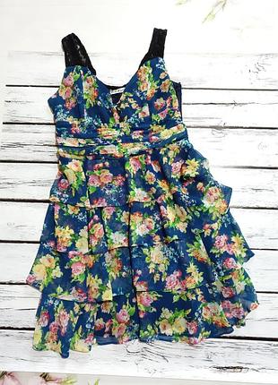 Женское летнее короткое платье в цветы женское короткое платье на лето