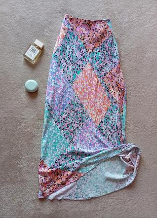 Красивая качественная трендовая легкая длинная романтическая юбка высокая талия