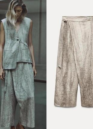 Брюки парео из 100% льна