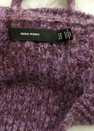 Топ вʼязаний трендовий фіолетовий мʼякий vero moda вкорочений кроп майка7 фото