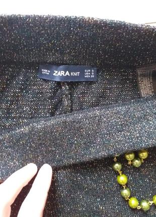 Нарядні штани з люрексом супер модні ошатні в'язані штани з рюшами zara4 фото