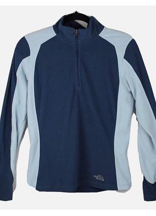 The north face tk100 women's fleece half zip front long sleeve blue size xl жіноча флісовий