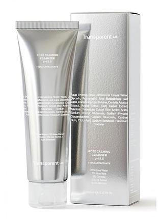 Ніжний гель для очищення обличчя transparent-lab rose calming cleanser ph 5.5, 150 мл