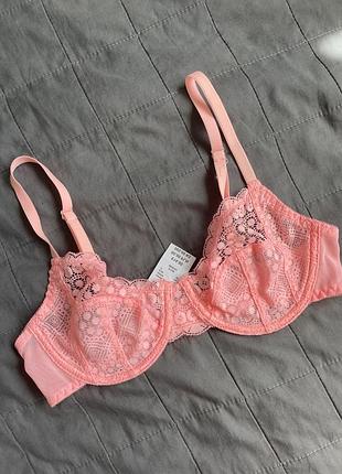 Бюстгальтер primark 32 c / 70 c кораловий мереживо