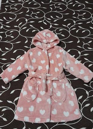 Халат плюшевий для дівчинки 1,5-2 років, фірми george