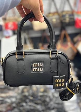Сумка чорна жіноча miu miu-сумка міу міді крос-боді клатч