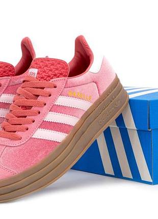 Женские кроссовки adidas gazelle bold pink 36-37-38-39-40