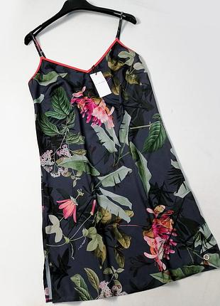 Новая ночная атласная сорочка с нежно-розовым цветочным принтом ted baker