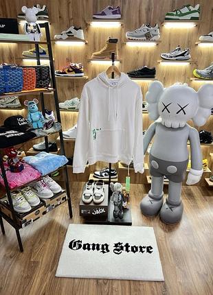 Худі off-white arrow logo white / green