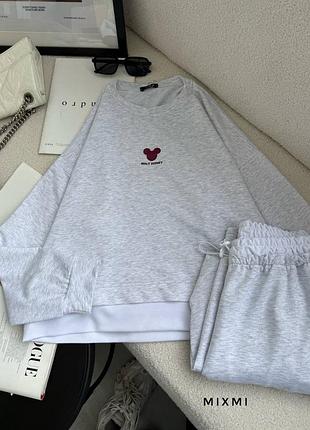 Женский стильный костюм двойка из двунитки