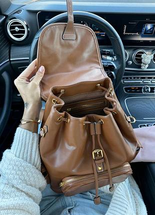 Рюкзак leather backpack brown 7