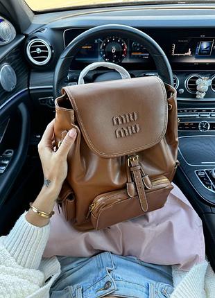 Рюкзак leather backpack brown 9