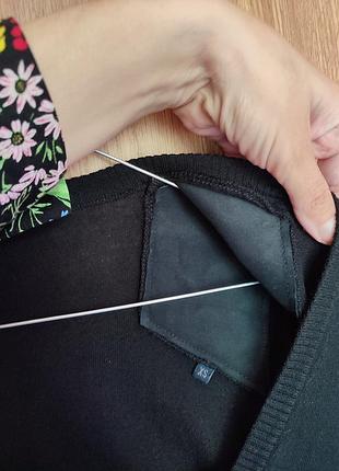 Шерстяной кардиган кофта с кожаными вставками от trussardi ➡️ размер xs (наш 38р)8 фото