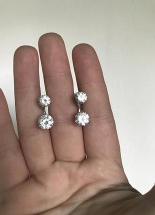 Серьги джекеты , 2 в 1