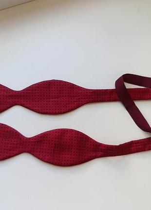 Галстук бабочка для завязывания. в горох. шелк.