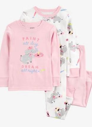 Трикотажна піжама для дівчинки бренд carter's картерс пижама для девочки
