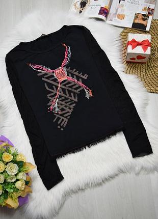 Водолазка чорна сітка рукава лонг marc cain