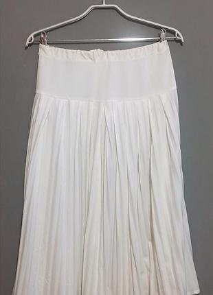 Юбка плиссе молочно-белая