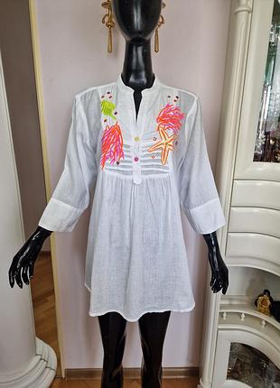 Свободная туника antica sartoria с яркой вышивкой