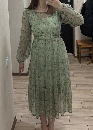 Сукня жіноча з двох частин, міді, довгий рукав s-m 38