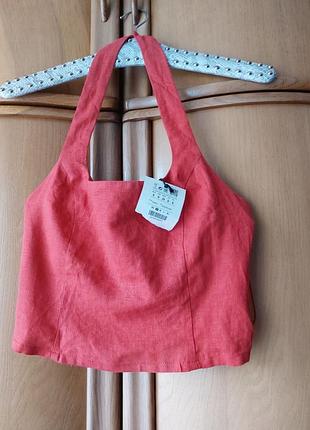 Лляний топ майка pull&bear