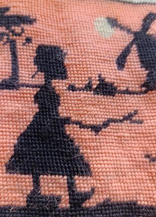 Вышивка девочка пасет гусей. 3