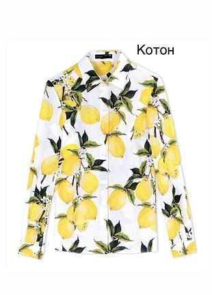 Стильна сорочка котон в лимони papaya