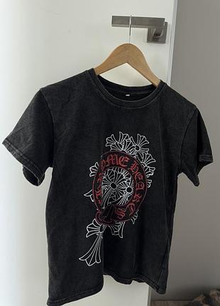 Футболка chrome hearts logo хром хартс