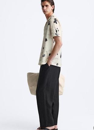 Рубашка, тенниска, шведка с акварельным принтом от zara l- л4 фото