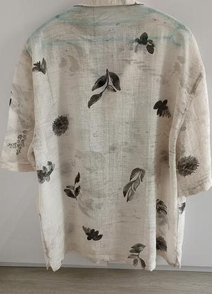 Рубашка, тенниска, шведка с акварельным принтом от zara l- л9 фото