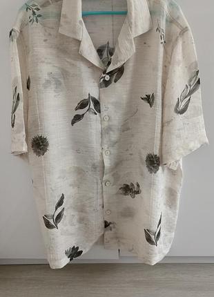 Рубашка, тенниска, шведка с акварельным принтом от zara l- л8 фото