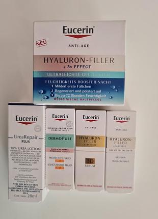 Набор eucerin hyaluron filler 3x effect ночной  гель для комбинированной жирной кожи увлажнение 72 часа