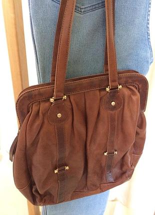 Кожаная большая винтажная сумка