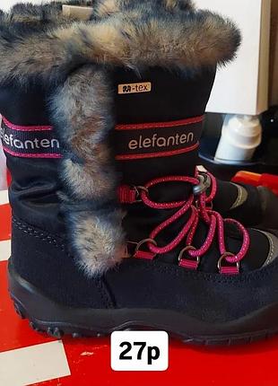 Новые термо сапоги elefanten зима зимние для девочки 27р elefanten