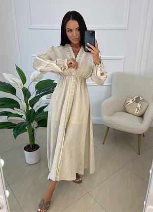 Жіноча преміальна сукня з натурального льону