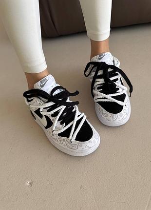 Жіночі кросівки nike sb dunk bandana white / black  premium
