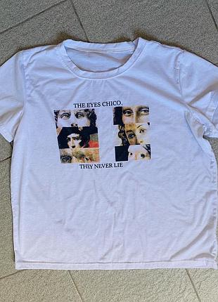 Белая футболка унисекс tm shein