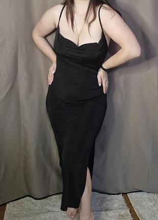 Платье черное женское длинная boohoo
