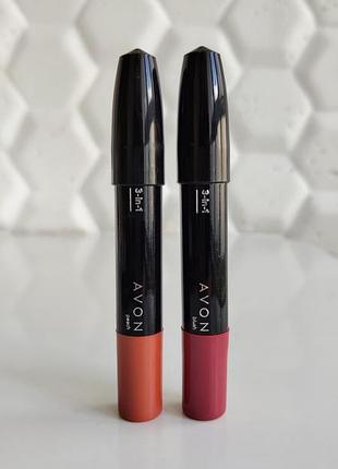 Средство для макияжа помада румяна эйвон avon blush peach 3 в 1