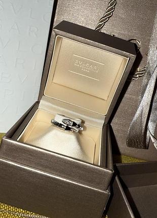 Кольцо под бренд bvlgari булгари белое золото 750 бриллианты