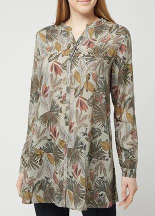 Nile длинная блузка рубашка  из лиоцелла цвета хаки /12102/