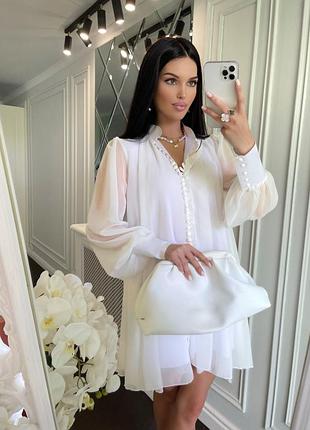 Самое нежное платье "доминикана" выполненное из невесомого шифона. воздушное платье свободного фасона, пуговица