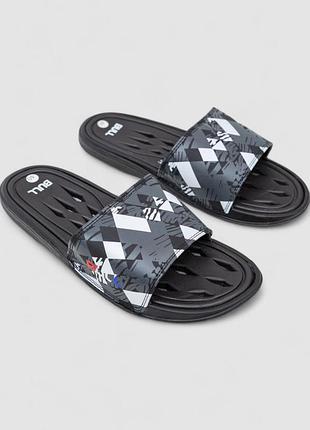 Шльопанці чоловічі, колір сіро-чорний