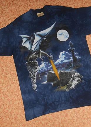 Футболка the mountain/dragon/дракон/tie dye/vintage