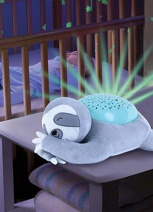 Проектор ночник музыкальная игрушка для сна ленивец