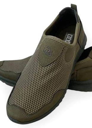 Сліпони мокасини чоловічі літні хакі (дм-408-2)
