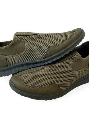 Сліпони мокасини чоловічі літні хакі (дм-408-2)